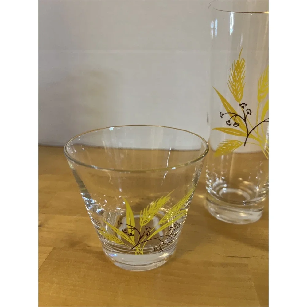 Vintage 3 Pc Century Service Autumn Gold Glasses
